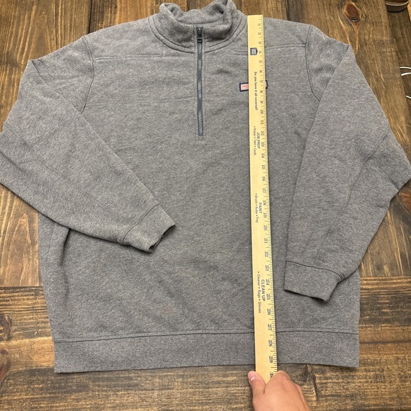 Vineyard Vines Half Zip Sweater, Men's XL, Gray, Cotton Blend, Preppy, Mock Neck - Picture 4 of 7